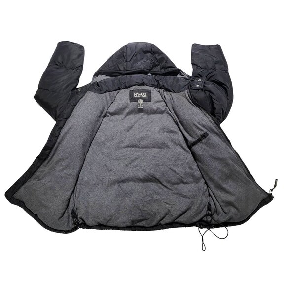 NY & CO Women's Size Medium Black Down-Filled Winter Puffer Jacket - Picture 7 of 8